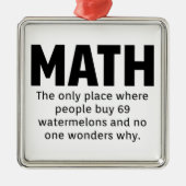Wiskunde Humor Metalen Ornament (Voorkant)