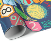 Wiskunde in kleur (blauw) cadeaupapier (Rol Hoek)