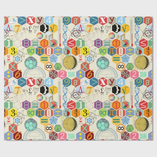 wiskunde in kleur cadeaupapier (Vlak)