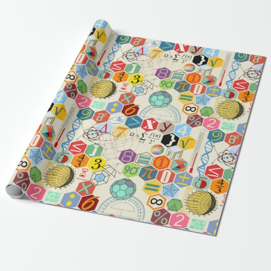 wiskunde in kleur cadeaupapier (Uitgerold)