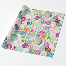 Wiskunde in kleur (roze) cadeaupapier