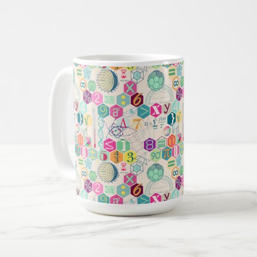 Wiskunde in kleur (roze) koffiemok (Voorkant links)