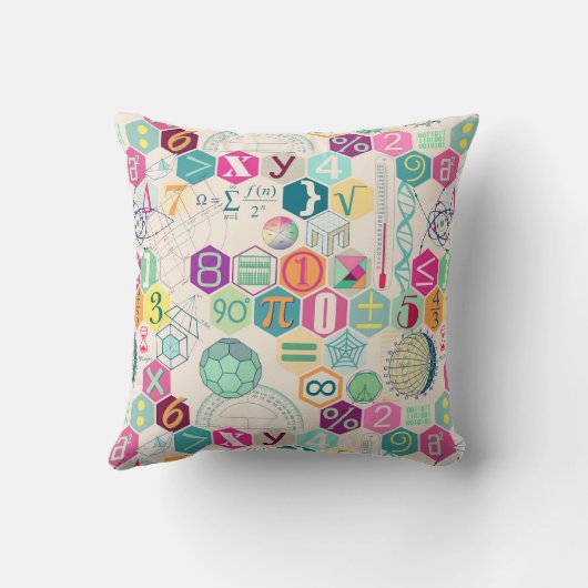 Wiskunde in kleur (roze) kussen (Achterkant)