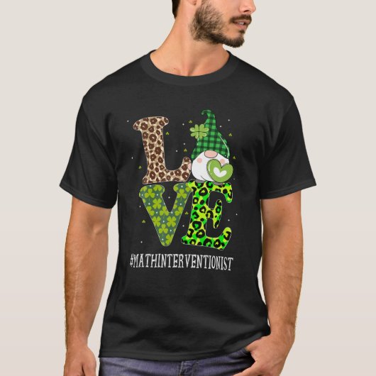 Wiskunde Interventionist Love St Patricks Day Gnom T-shirt (Voorkant)