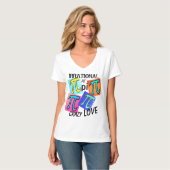 Wiskunde Irrational als Pi Blauw Geel Groen Roze T-shirt (Voorkant volledig)