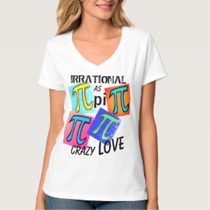 Wiskunde Irrational als Pi Blauw Geel Groen Roze T-shirt