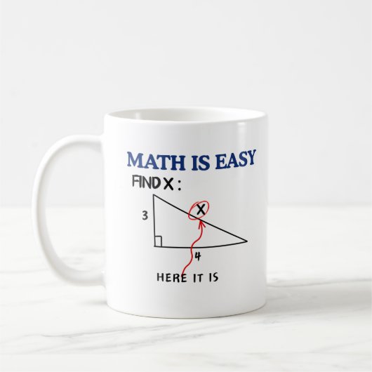 wiskunde Is Easy Funny Coffee Mok - Cadeau voor st (Links)