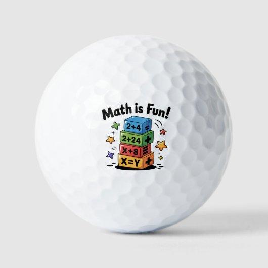 Wiskunde is een leuke sticker golfballen (Voorkant)