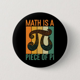 Wiskunde is een stukje Pi Retro Pi-dag leraar graf Ronde Button 5,7 Cm