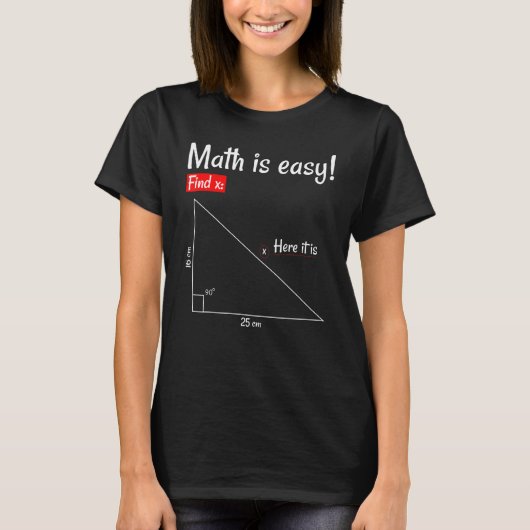 Wiskunde Is Eenvoudig Vind X Hier Is Het Driehoek T-shirt (Voorkant)