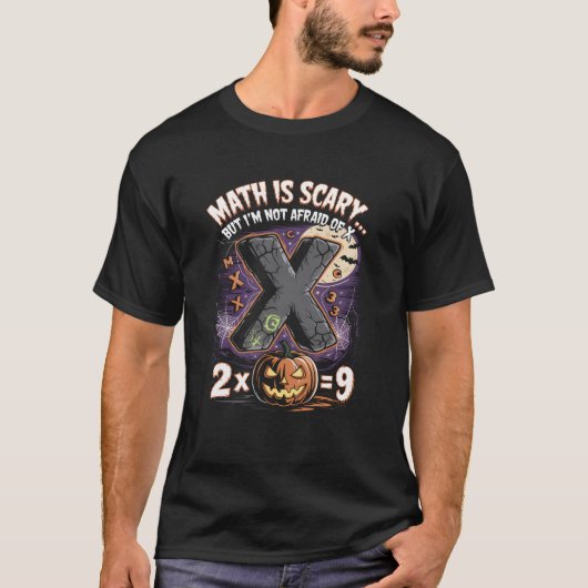 Wiskunde is eng grappig Halloween Algebra Leraar  T-shirt (Voorkant)