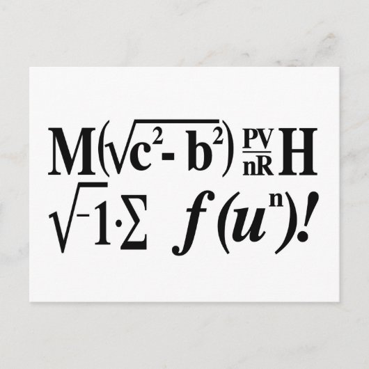 Wiskunde is Fun! Briefkaart (Voorkant)