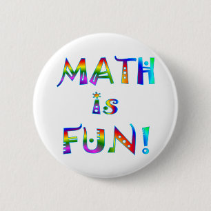 Wiskunde is Fun Ronde Button 5,7 Cm