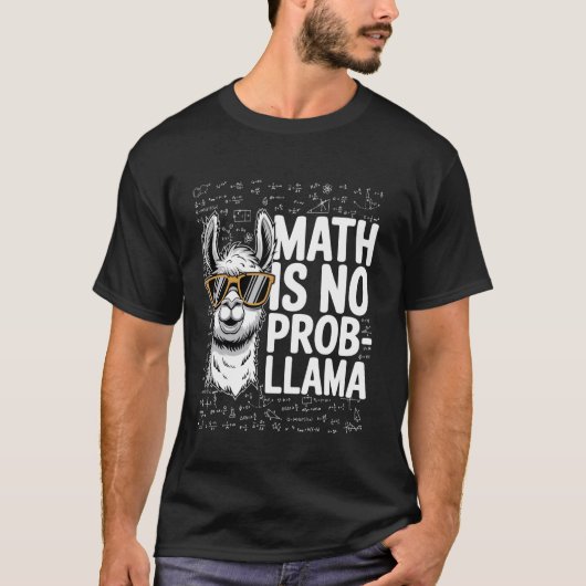 Wiskunde Is Geen Prob-Llama, Grappige Dierenliefhe T-shirt (Voorkant)