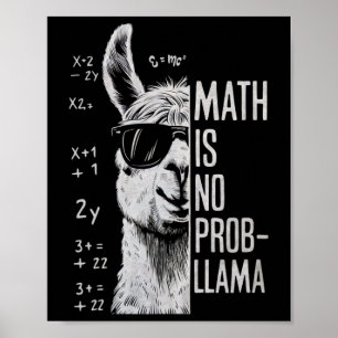 Wiskunde Is Geen Prob-Llama Grappige Lama Man Vrou Poster