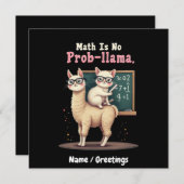 Wiskunde is geen prob-llama plezier & Schattigee W Kaart (Voorkant / Achterkant)