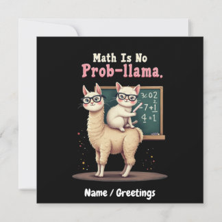 Wiskunde is geen prob-llama plezier & Schattigee W Kaart