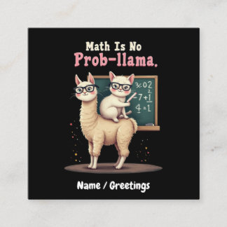 Wiskunde is geen prob-llama plezier & Schattigee W Vierkante Visitekaartje