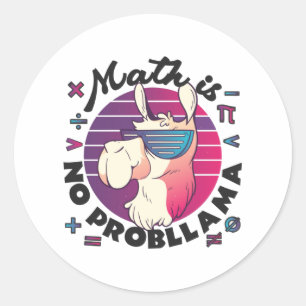 Wiskunde is geen ProbLlama Ronde Sticker
