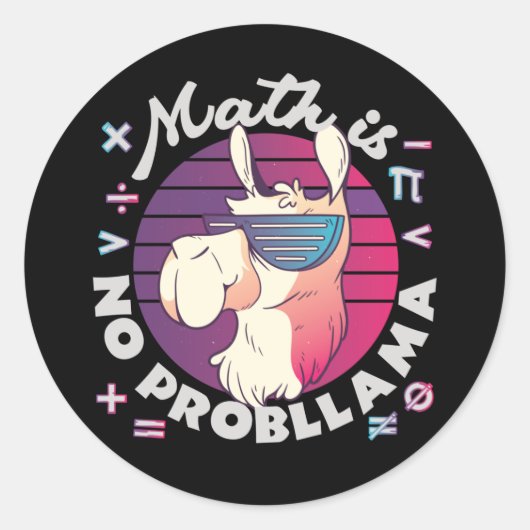 Wiskunde is geen ProbLlama Square Sticker (Voorkant)