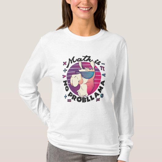 Wiskunde Is Geen ProbLlama T-shirt (Voorkant)
