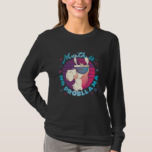 Wiskunde Is Geen ProbLlama T-shirt (Voorkant)