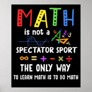 Wiskunde is geen spartner Wiskunde leraar sport Poster