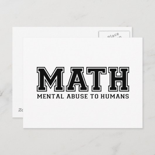 WISKUNDE is geestelijk misbruik bij de mens Briefkaart (Voorkant / Achterkant)