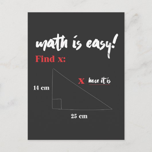 Wiskunde is gemakkelijk grappige Wiskunde leraar J Briefkaart (Voorkant)