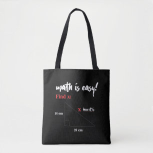 Wiskunde is gemakkelijk grappige Wiskunde leraar J Tote Bag