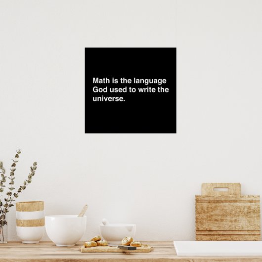 Wiskunde is gods-taal poster (Keuken)