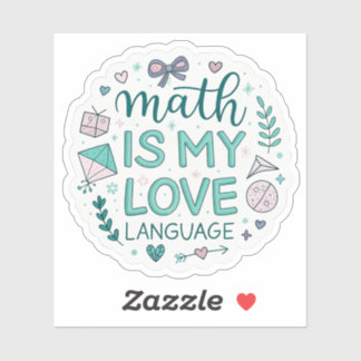Wiskunde is mijn liefdestaal | Cute Pastel Nerdy S Sticker