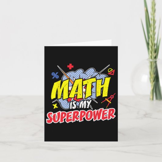 Wiskunde is mijn Superpower Funny Teaching Pi Day Kaart (Voorkant)