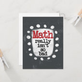 Wiskunde is niet zo'n slecht Wenskaart Kaart (Voorkant / Achterkant in situ)