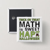 Wiskunde is Sweet Happy Halloween Pi Teacher Funny Vierkante Button 5,1 Cm (Voorkant /achterkant)