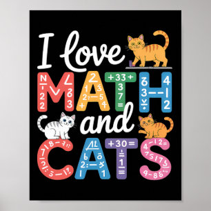 Wiskunde Kat Liefhebber Grappige Wiskundeleraar Ik Poster