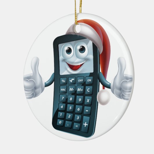 Wiskunde kerst calculator keramisch ornament (Links)