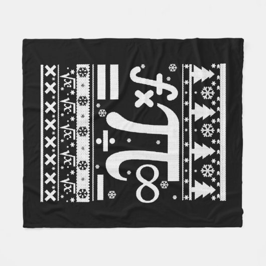Wiskunde kerst fleece deken (Voorkant (Horizontaal))