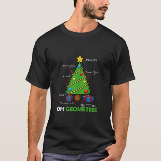 Wiskunde Kerst Geometrie Mathematische Lover Nerd  T-shirt (Voorkant)