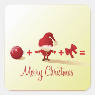 wiskunde kerst vierkante sticker