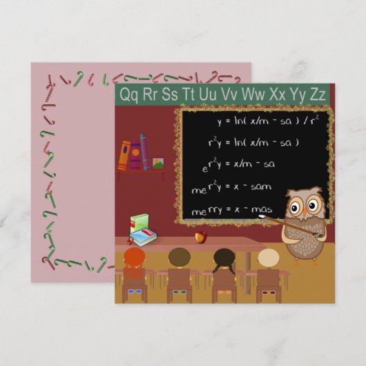 Wiskunde Kerst Wens Briefkaart (Voorkant / Achterkant)