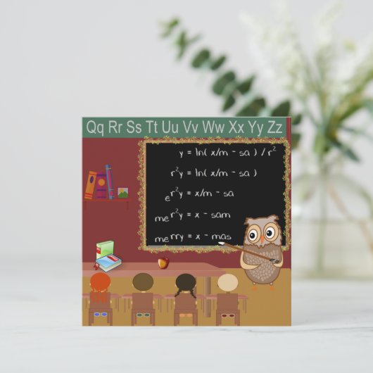 Wiskunde Kerst Wens Briefkaart (Staand voorkant)