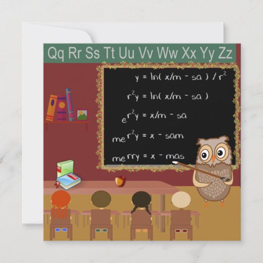 Wiskunde Kerst Wens Briefkaart (Voorkant)