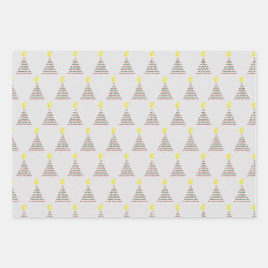 Wiskunde kerstbomen inpakpapier vel (Voorkant)