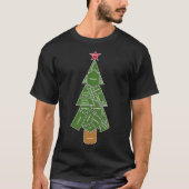 Wiskunde kerstboom van leraar, gemaakt van vormen  t-shirt (Voorkant)