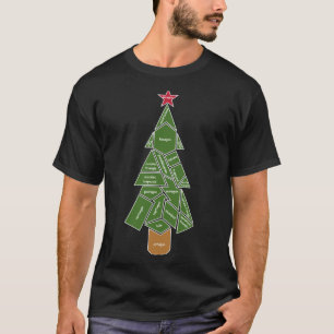 Wiskunde kerstboom van leraar, gemaakt van vormen  t-shirt