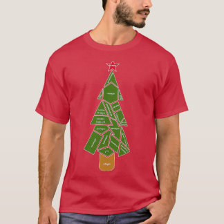 Wiskunde kerstboom voor leraar, gemaakt van vormen t-shirt