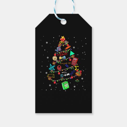 Wiskunde kerstboomcadeau cadeaulabel (Voorkant)