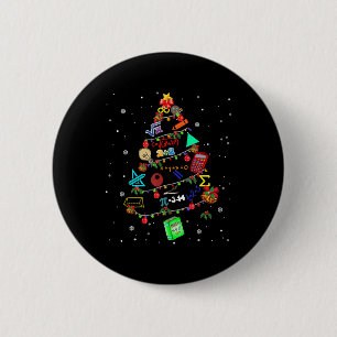 Wiskunde kerstboomcadeau ronde button 5,7 cm