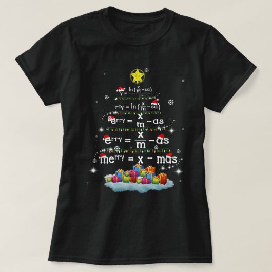 Wiskunde kerstboomleraar Funny Kerstmis Wiskunde T-shirt (Design voorkant)